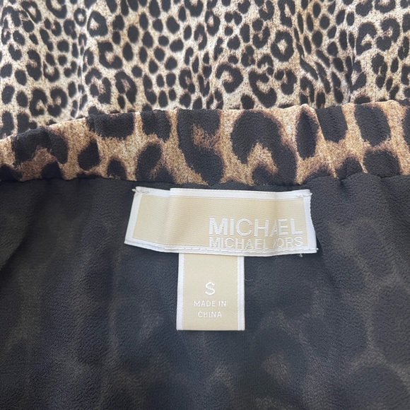 MICHAEL Michael Kors Animal Print Elastic Band Waist Tiered Ruffle Hem Skirt New - Picture 9 of 11
